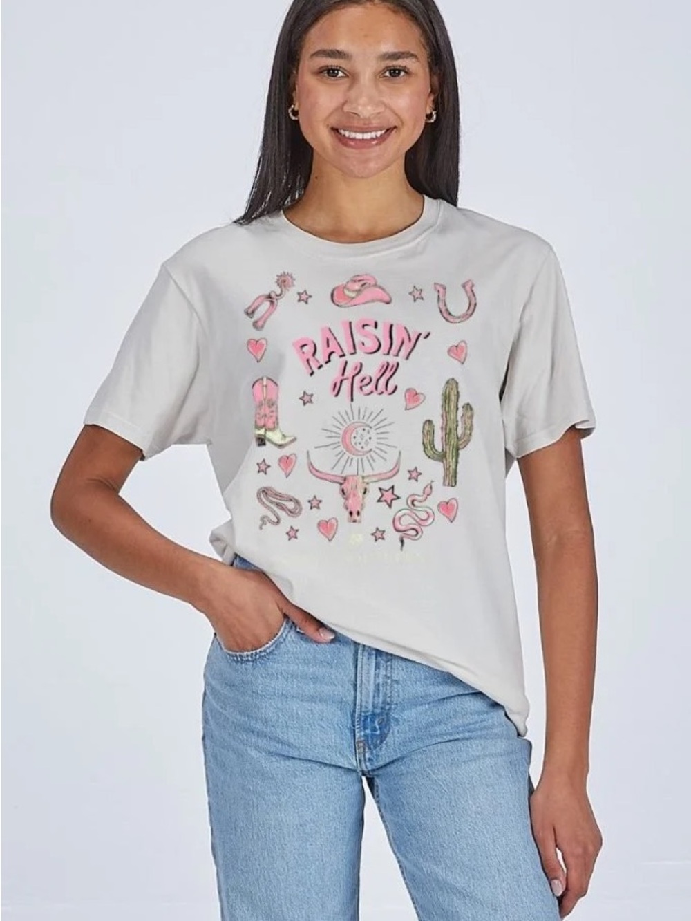 SIMPLY SOUTHERN RASIN HELL WASHED SHADOW T-SHIRT size L